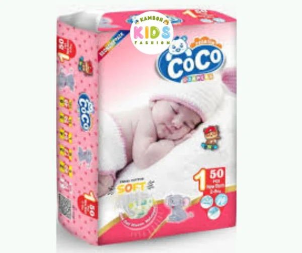 Coco Baby Diapers Size Newborn (NB) Economy Pack (50 Pcs)