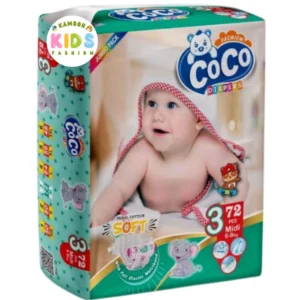 Coco Baby Diapers Size 3 Medium (M) Jumbo Pack (72 Pcs)