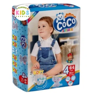 Coco Baby Diapers Size 4 Large (L) Jumbo Pack (64 Pcs)