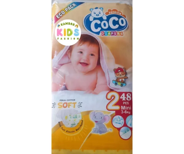 Coco Baby Diapers Size 2 Small (S) Economy Pack (48 Pcs)