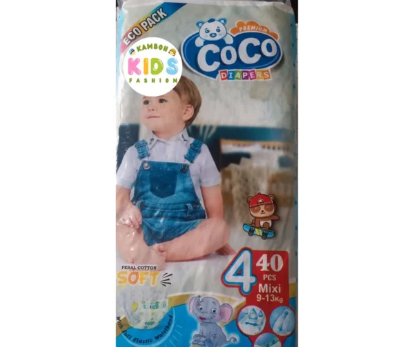 Coco Baby Diapers Size 4 Large (L) Economy Pack (40 Pcs)