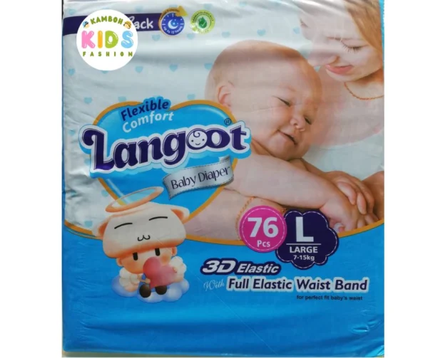 Langoot Babay Diapers Size 4 Large (L) Jumbo Pack (76 Pcs)