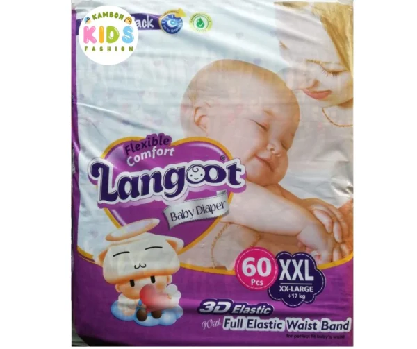 Langoot Babay Diapers Size 6 (XXL) Jumbo Pack (60 Pcs)