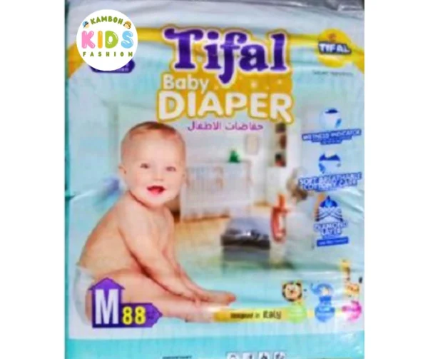 Tifal Baby Diapers Size 3 Medium (M) Jumbo Pack (88 Pcs)