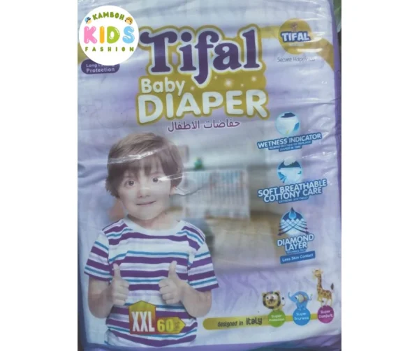 Tifal Baby Diapers Size 6 (XXL) Jumbo Pack (60 Pcs)