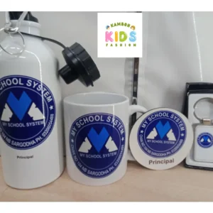 Office Set, Printed Mug, Printed Mug Cover, Printed Water Bottle, Printed Keychain (Pack of Four)